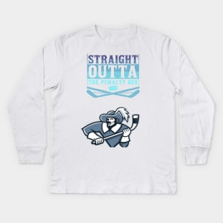 Straight outta the penalty box blue ice Kids Long Sleeve T-Shirt